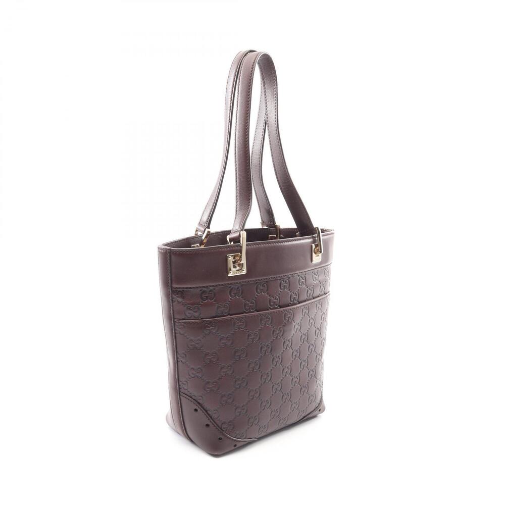 Gucci Tote Bag Brown ssima Leather Brown